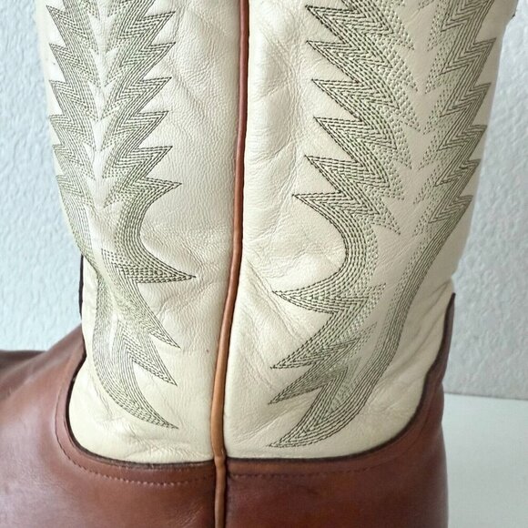 Rod Patrick Mens Cowboy Boots 16.5A Brown Leather Western Blunt Toe 12" Shaft - Picture 14 of 15